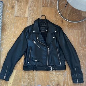 Zara faux leather jacket with belt